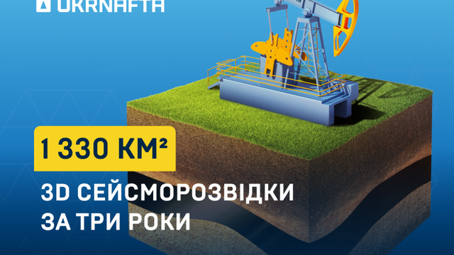 Ukrnafta explores 1,330 sq km of areas in three years using 3D seismic exploration